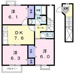 妻鹿駅 徒歩10分 2階の物件間取画像